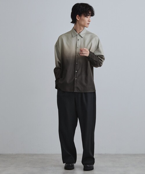 tk.TAKEO KIKUCHI（ティーケータケオキクチ）の「【選べる7色】オーバーとろみシャツ（シャツ/ブラウス・メンズ・ホワイト/ブラック系/ブラック/ネイビー系/グレー系/ダークグリーン/ダークブラウン系・02/01/03）」の20枚目の写真