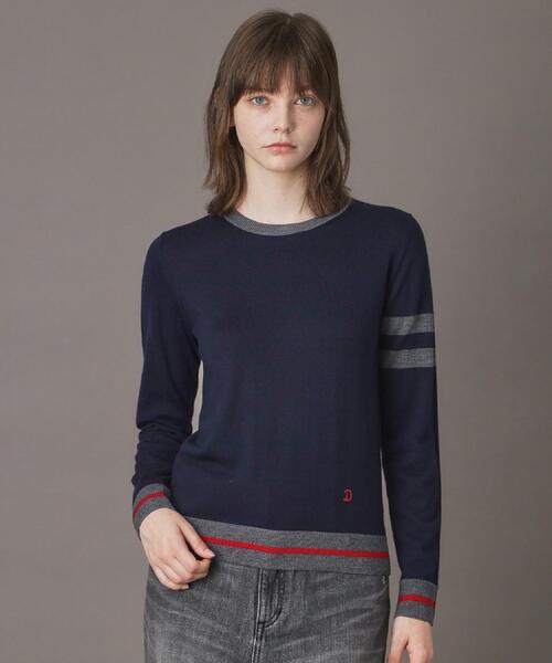 DRESSTERIOR(ドレステリア)の「ファインメリノクルーネックラインプルオーバー(ニット/セーター・レディース・ネイビー/サックスブルー・34/36/38)」の1枚目の写真