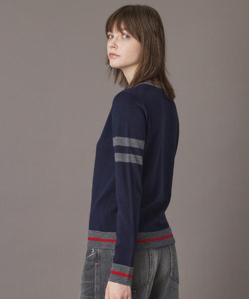 DRESSTERIOR(ドレステリア)の「ファインメリノクルーネックラインプルオーバー(ニット/セーター・レディース・ネイビー/サックスブルー・34/36/38)」の5枚目の写真