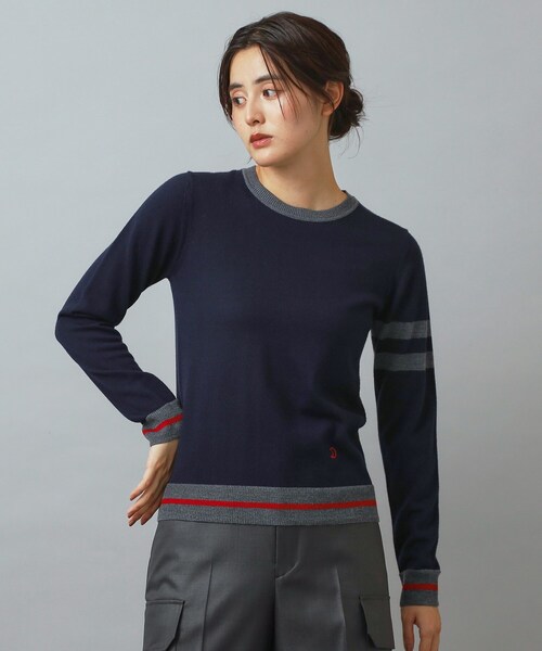 DRESSTERIOR(ドレステリア)の「ファインメリノクルーネックラインプルオーバー(ニット/セーター・レディース・ネイビー/サックスブルー・34/36/38)」の14枚目の写真