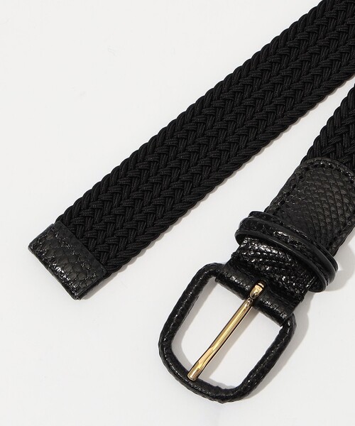 Anderson's（アンダーソンズ）の「Anderson’ｓ リザード革巻き メッシュベルト（ベルト・メンズ・ブラック・95/90/85/80）」の3枚目の写真