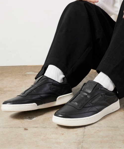 WHITE MOUNTAINEERING（ホワイトマウンテニアリング）の「White Mountaineering/ホワイトマウンテニアリング×Reebok/リーボック CLUB C 85 VINTAGE SLIP-ON スリッポン（スリッポン・メンズ・ブラック・27cm/27.5cm/28cm/26.5cm）」の5枚目の写真