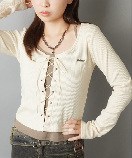 CLASS レイヤードカットソー　新品 セール】 幾何レースレイヤードトップス （カットソー）｜a.v.v / アー
