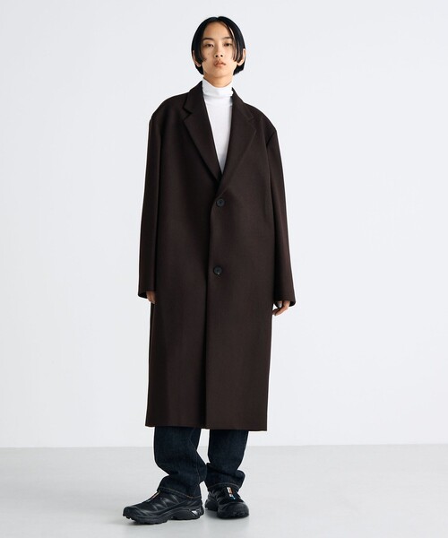 美品　Tomorrowland トゥモローランド　メルトン　チェスターコート Super120's ライトメルトン チェスターコート（チェスターコート