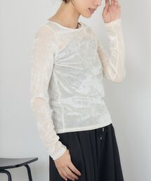 ボートネックベロアロンTEE