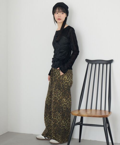 RETRO GIRL(レトロガール)の「ボートネックベロアロンTEE(Tシャツ/カットソー・レディース・ベージュ/ナチュラル/ブラック・FREE)」の19枚目の写真