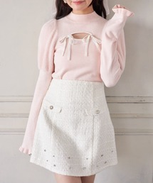 Suyunn（スユン）の「ビジュー付きラメツイードミニスカート（スカート・レディース）」