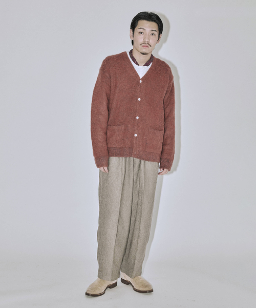 JOURNAL STANDARD J.S HOMESTEAD(ジャーナルスタンダードホームステッド)の「J.S.Homestead / アルパカ 混 ヘザー カーディガン(カーディガン/ボレロ・メンズ・ピンク/ブラック系その他/マスタード/ブルー系その他・LARGE/MEDIUM)」の6枚目の写真