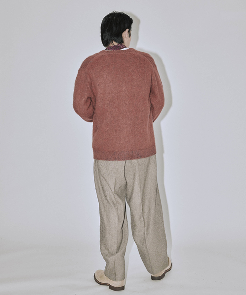 JOURNAL STANDARD J.S HOMESTEAD(ジャーナルスタンダードホームステッド)の「J.S.Homestead / アルパカ 混 ヘザー カーディガン(カーディガン/ボレロ・メンズ・ピンク/ブラック系その他/マスタード/ブルー系その他・LARGE/MEDIUM)」の7枚目の写真