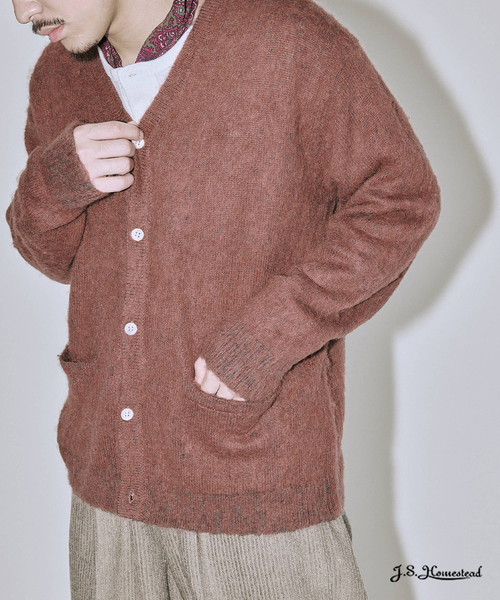 JOURNAL STANDARD J.S HOMESTEAD(ジャーナルスタンダードホームステッド)の「J.S.Homestead / アルパカ 混 ヘザー カーディガン(カーディガン/ボレロ・メンズ・ピンク/ブラック系その他/マスタード/ブルー系その他・LARGE/MEDIUM)」の20枚目の写真