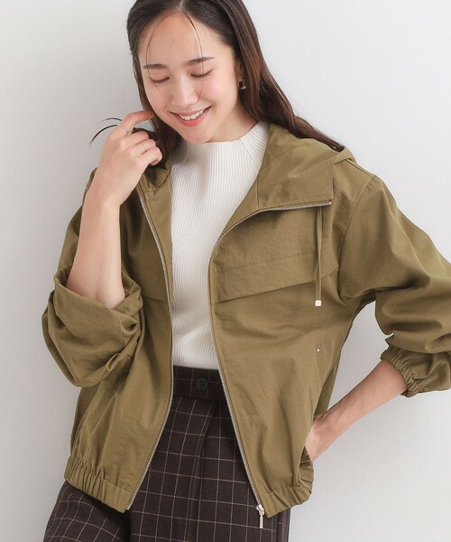 DRESKIP(ドレスキップ)の「【S-LL】気楽にさらりと羽織れる 大人のフードブルゾン(ブルゾン・レディース・ネイビー/ブラウン系/キャメル・01/02/03/04)」の2枚目の写真