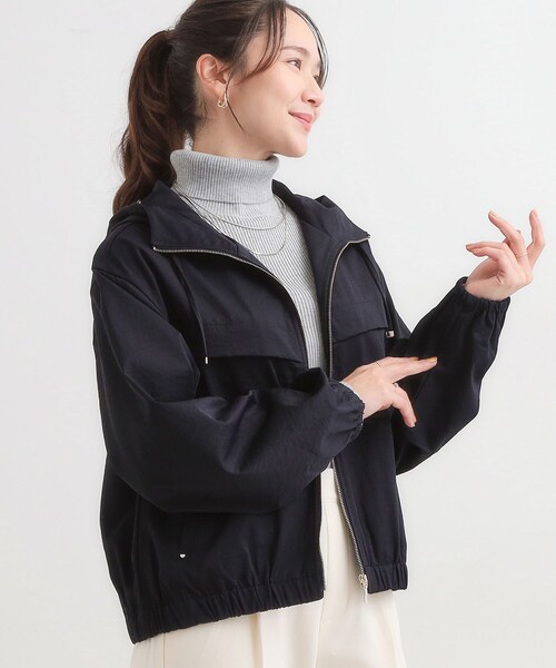 DRESKIP(ドレスキップ)の「【S-LL】気楽にさらりと羽織れる 大人のフードブルゾン(ブルゾン・レディース・ネイビー/ブラウン系/キャメル・01/02/03/04)」の3枚目の写真