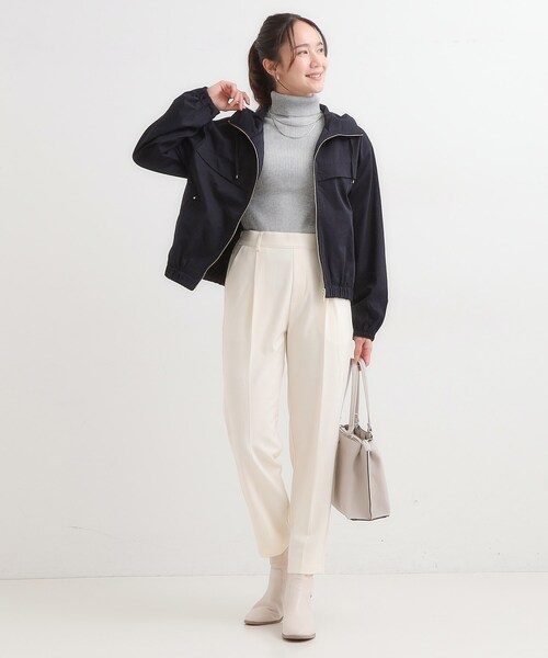 DRESKIP(ドレスキップ)の「【S-LL】気楽にさらりと羽織れる 大人のフードブルゾン(ブルゾン・レディース・ネイビー/ブラウン系/キャメル・01/02/03/04)」の6枚目の写真