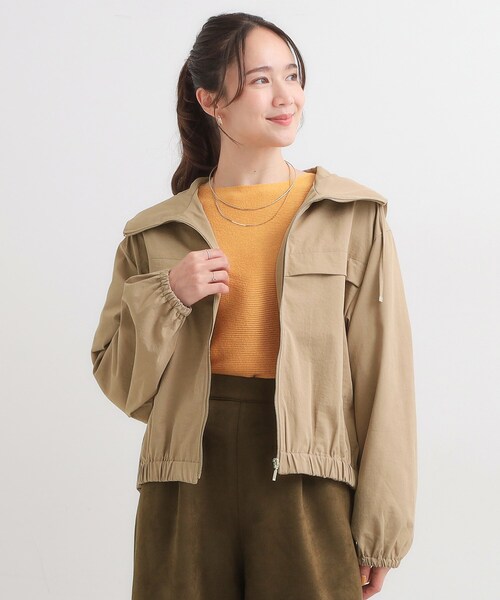 DRESKIP(ドレスキップ)の「【S-LL】気楽にさらりと羽織れる 大人のフードブルゾン(ブルゾン・レディース・ネイビー/ブラウン系/キャメル・01/02/03/04)」の8枚目の写真