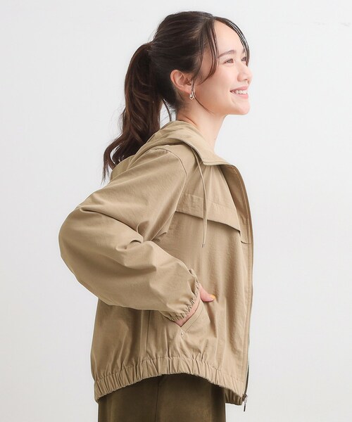 DRESKIP(ドレスキップ)の「【S-LL】気楽にさらりと羽織れる 大人のフードブルゾン(ブルゾン・レディース・ネイビー/ブラウン系/キャメル・01/02/03/04)」の9枚目の写真