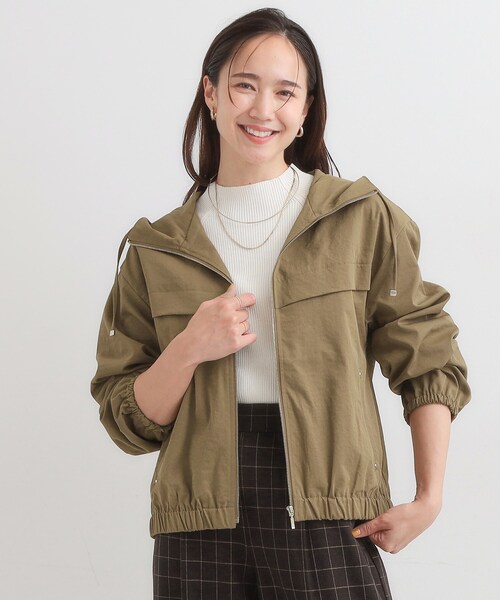 DRESKIP(ドレスキップ)の「【S-LL】気楽にさらりと羽織れる 大人のフードブルゾン(ブルゾン・レディース・ネイビー/ブラウン系/キャメル・01/02/03/04)」の12枚目の写真