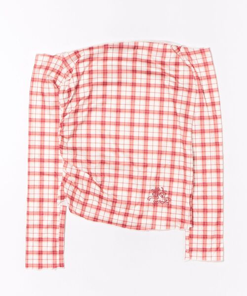 セール】チェック柄 オフショルダー トップス（Tシャツ/カットソー