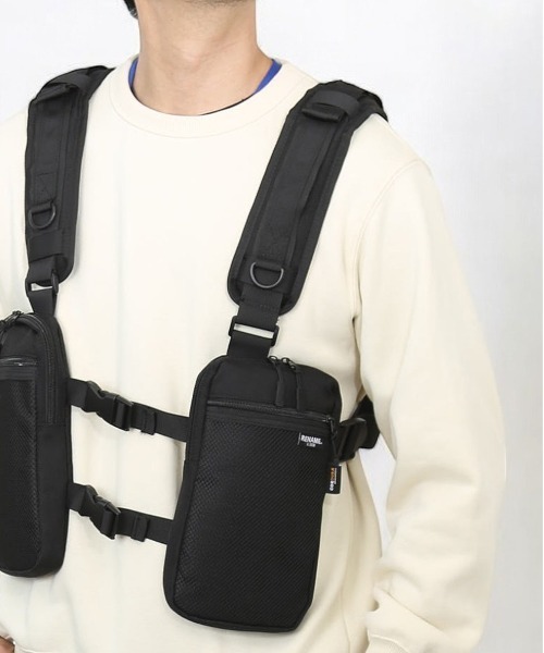 Rename(リネーム)の「Rename CORDURA ベスト型 ボディショルダーバッグ(ボディバッグ/ウエストポーチ・メンズ・ブラック・FREE)」の20枚目の写真