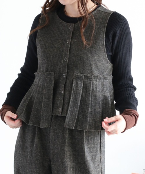 cepo（セポ）の「〈セットアップ対応〉2wayプリーツツイードベスト（ベスト・レディース・チャコール/ブラウン/グレー系その他/ブラウン系その他・M）」の15枚目の写真