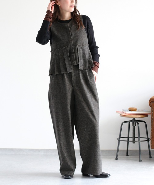 cepo（セポ）の「〈セットアップ対応〉2wayプリーツツイードベスト（ベスト・レディース・チャコール/ブラウン/グレー系その他/ブラウン系その他・M）」の5枚目の写真