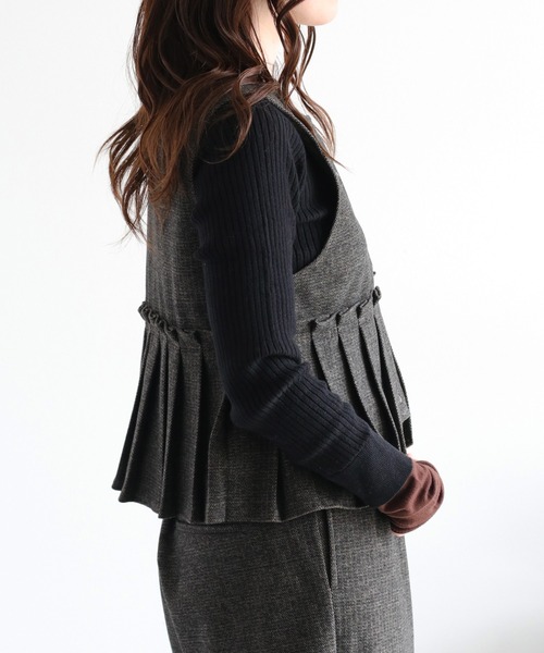 cepo（セポ）の「〈セットアップ対応〉2wayプリーツツイードベスト（ベスト・レディース・チャコール/ブラウン/グレー系その他/ブラウン系その他・M）」の14枚目の写真