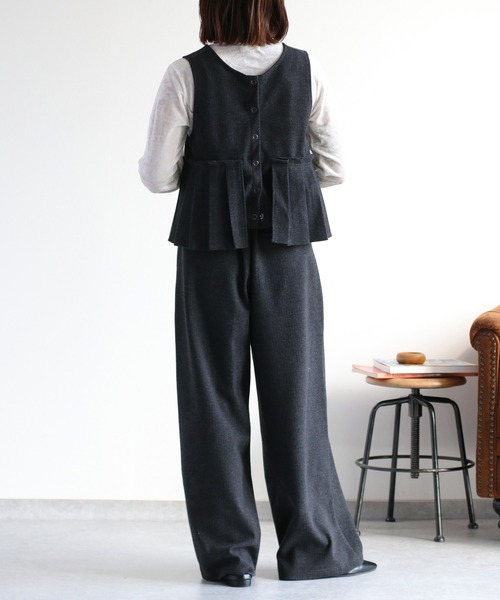 cepo（セポ）の「〈セットアップ対応〉2wayプリーツツイードベスト（ベスト・レディース・チャコール/ブラウン/グレー系その他/ブラウン系その他・M）」の18枚目の写真