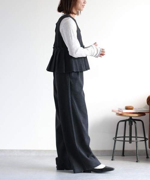 cepo（セポ）の「〈セットアップ対応〉2wayプリーツツイードベスト（ベスト・レディース・チャコール/ブラウン/グレー系その他/ブラウン系その他・M）」の17枚目の写真