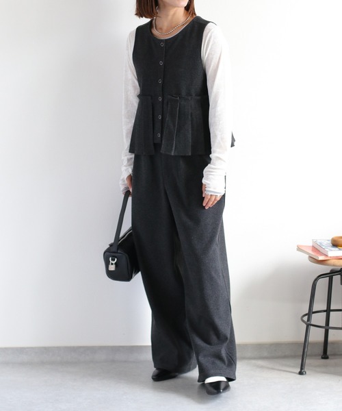 cepo（セポ）の「〈セットアップ対応〉2wayプリーツツイードベスト（ベスト・レディース・チャコール/ブラウン/グレー系その他/ブラウン系その他・M）」の21枚目の写真