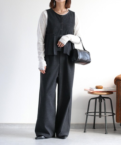 cepo（セポ）の「〈セットアップ対応〉2wayプリーツツイードベスト（ベスト・レディース・チャコール/ブラウン/グレー系その他/ブラウン系その他・M）」の20枚目の写真