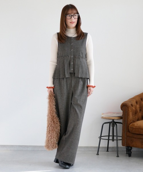 セール】〈セットアップ対応〉2wayプリーツツイードベスト（ベスト