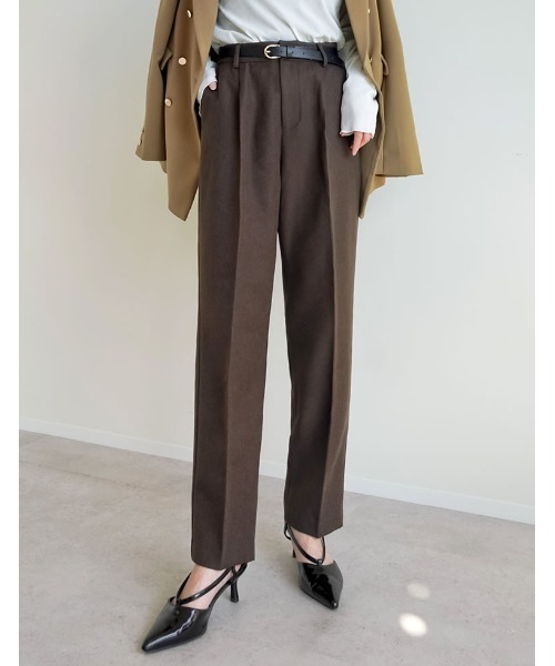 Re:EDIT（リエディ）の「[低身長/高身長サイズ有][アルガンオイル加工]微起毛ツイルテーパードパンツ（スラックス・レディース・アイボリー/ブラック/ブラウン/チャコールグレー・LARGE/TALL/MEDIUM/SHORT）」の10枚目の写真