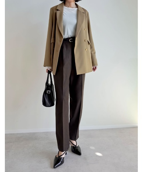 Re:EDIT（リエディ）の「[低身長/高身長サイズ有][アルガンオイル加工]微起毛ツイルテーパードパンツ（スラックス・レディース・アイボリー/ブラック/ブラウン/チャコールグレー・LARGE/TALL/MEDIUM/SHORT）」の11枚目の写真