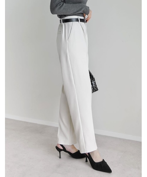 Re:EDIT（リエディ）の「[低身長/高身長サイズ有][アルガンオイル加工]微起毛ツイルテーパードパンツ（スラックス・レディース・アイボリー/ブラック/ブラウン/チャコールグレー・LARGE/TALL/MEDIUM/SHORT）」の14枚目の写真