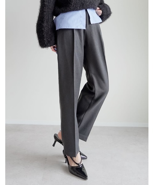 Re:EDIT（リエディ）の「[低身長/高身長サイズ有][アルガンオイル加工]微起毛ツイルテーパードパンツ（スラックス・レディース・アイボリー/ブラック/ブラウン/チャコールグレー・LARGE/TALL/MEDIUM/SHORT）」の18枚目の写真