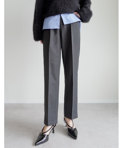 Re:EDIT（リエディ）の「[低身長/高身長サイズ有][アルガンオイル加工]微起毛ツイルテーパードパンツ（スラックス・レディース・アイボリー/ブラック/ブラウン/チャコールグレー・LARGE/TALL/MEDIUM/SHORT）」の20枚目の写真