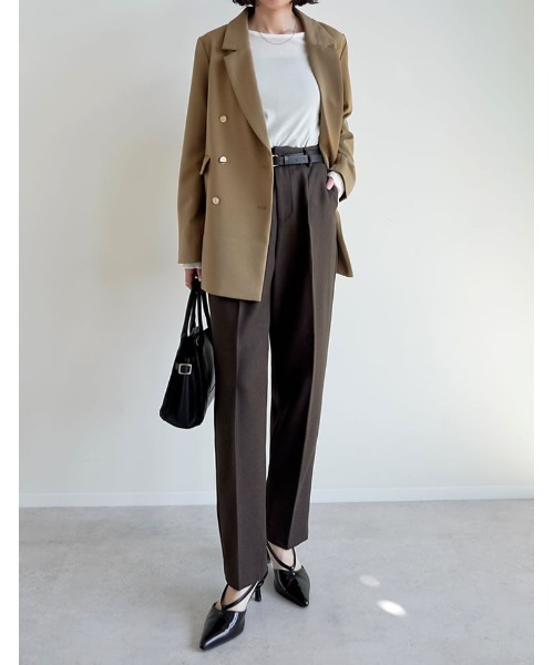 Re:EDIT（リエディ）の「[低身長/高身長サイズ有][アルガンオイル加工]微起毛ツイルテーパードパンツ（スラックス・レディース・アイボリー/ブラック/ブラウン/チャコールグレー・LARGE/TALL/MEDIUM/SHORT）」の9枚目の写真