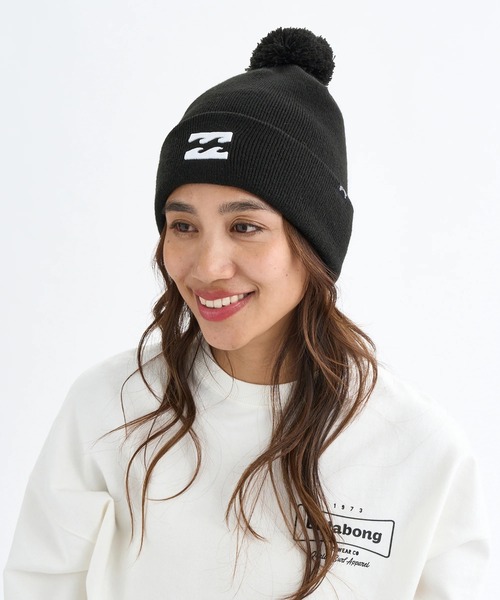 BILLABONG（ビラボン）の「BILLABONG レディース HI GG PONPON BEANIE ビーニー 【2025年秋冬モデル】 @autumn /ビラボンロゴワンポイントポンポン付きニット帽・ビーニー（ニットキャップ/ビーニー・レディース・ブラック/ブルー/オフホワイト/ブラウン・FREE）」の12枚目の写真