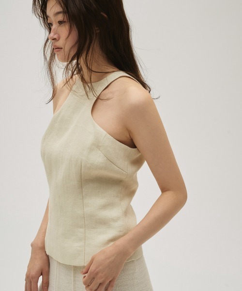 TODAYFUL（トゥデイフル）の「Linen Americansleeve Tops（タンクトップ・レディース・ブラック/ベージュ/キナリ・FREE）」の2枚目の写真