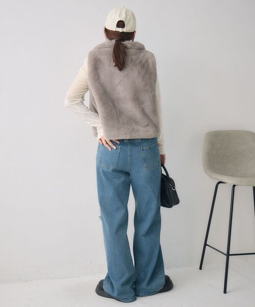 RETRO GIRL（レトロガール）の「ファーショートベスト（ベスト・レディース・チャコールグレー/ライトブラウン/ベージュ・FREE）」の20枚目の写真