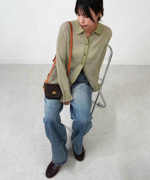 gossara(ゴサラ)の「ニットストライプシャツ(シャツ/ブラウス・レディース・ブラック/カーキ/ブラウン・FREE)」の15枚目の写真