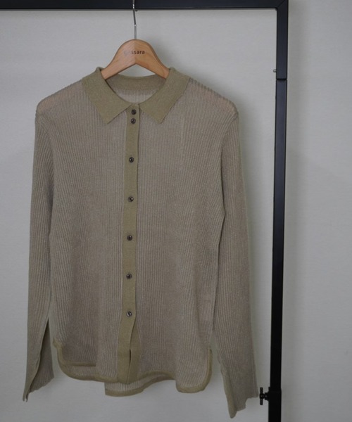 gossara(ゴサラ)の「ニットストライプシャツ(シャツ/ブラウス・レディース・ブラック/カーキ/ブラウン・FREE)」の17枚目の写真