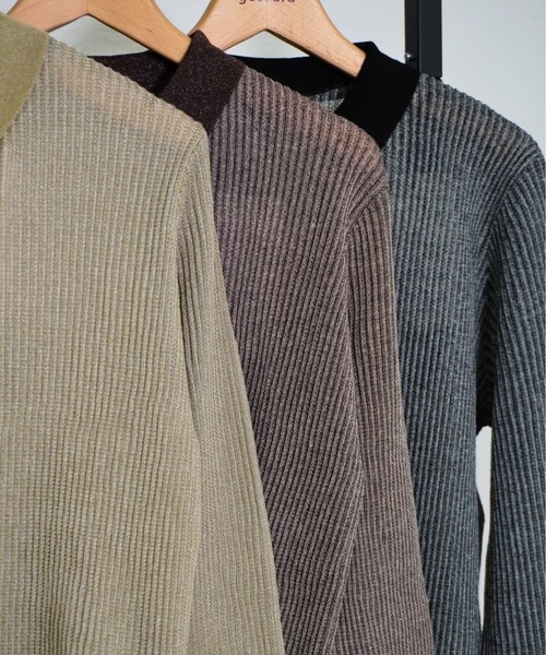 gossara(ゴサラ)の「ニットストライプシャツ(シャツ/ブラウス・レディース・ブラック/カーキ/ブラウン・FREE)」の20枚目の写真