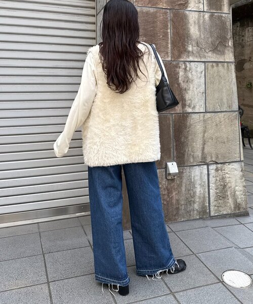 CIAOPANIC TYPY（チャオパニックティピー）の「メランジファーニットZIPベスト（ニット/セーター・レディース・アイボリー/ブラウン/チャコールグレー・ONE SIZE）」の10枚目の写真