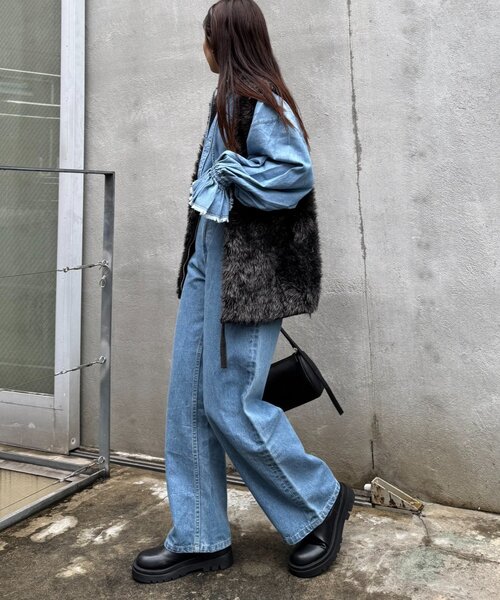 CIAOPANIC TYPY（チャオパニックティピー）の「メランジファーニットZIPベスト（ニット/セーター・レディース・アイボリー/ブラウン/チャコールグレー・ONE SIZE）」の16枚目の写真