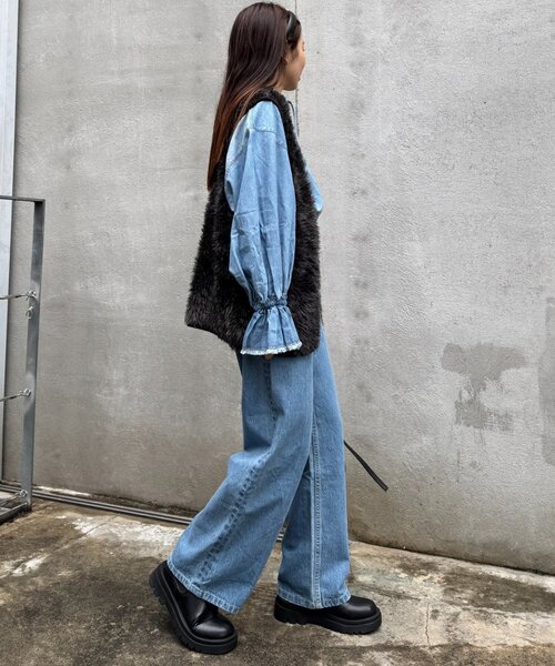 CIAOPANIC TYPY（チャオパニックティピー）の「メランジファーニットZIPベスト（ニット/セーター・レディース・アイボリー/ブラウン/チャコールグレー・ONE SIZE）」の18枚目の写真