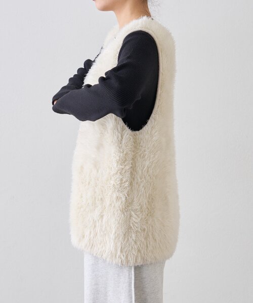 CIAOPANIC TYPY（チャオパニックティピー）の「メランジファーニットZIPベスト（ニット/セーター・レディース・アイボリー/ブラウン/チャコールグレー・ONE SIZE）」の20枚目の写真