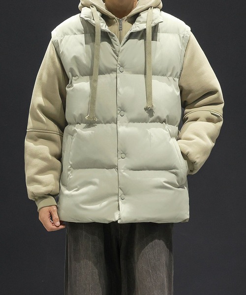 aimoha(アイモハ)の「中綿ベスト付きフーディー/Hoodie with padded vest (AW)(パーカー・メンズ・カーキ/ブラック/ベージュ・X-LARGE/MEDIUM/LARGE)」の8枚目の写真