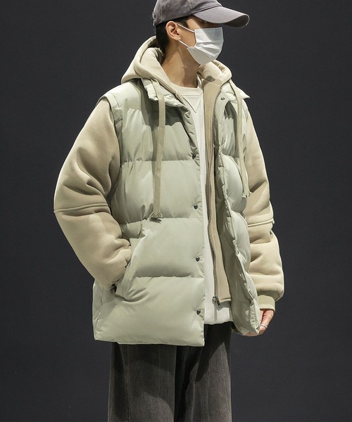 aimoha(アイモハ)の「中綿ベスト付きフーディー/Hoodie with padded vest (AW)(パーカー・メンズ・カーキ/ブラック/ベージュ・X-LARGE/MEDIUM/LARGE)」の7枚目の写真
