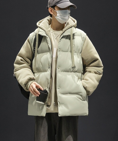 aimoha(アイモハ)の「中綿ベスト付きフーディー/Hoodie with padded vest (AW)(パーカー・メンズ・カーキ/ブラック/ベージュ・X-LARGE/MEDIUM/LARGE)」の10枚目の写真