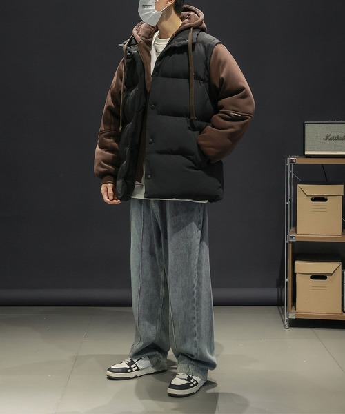 aimoha(アイモハ)の「中綿ベスト付きフーディー/Hoodie with padded vest (AW)(パーカー・メンズ・カーキ/ブラック/ベージュ・X-LARGE/MEDIUM/LARGE)」の12枚目の写真